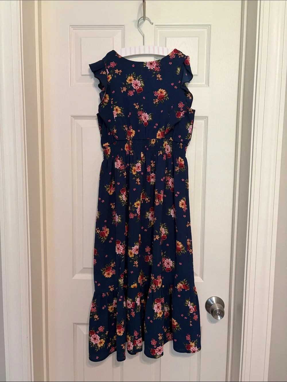 Chenault Girl navy maxi dress with floral design - Size 12 - Picture 2 of 9